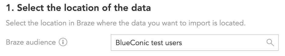 「Blue Conic Test Users」に設定されている BlueConic Braze オーディエンス。