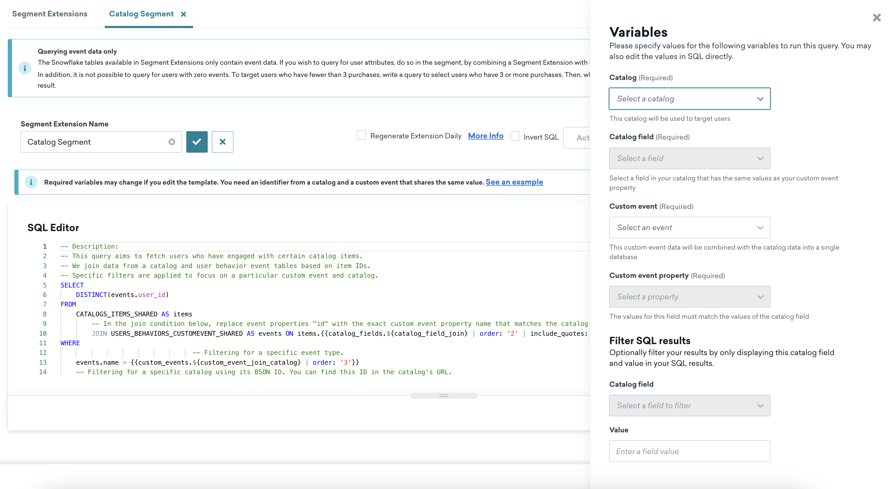 事前生成されたテンプレートを持つSQL エディタ。