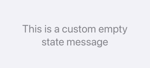 これはカスタムの空状態メッセージです」と表示される空フィードのエラーメッセージ