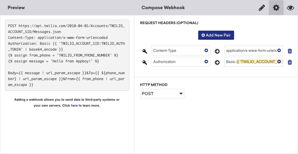 Webhook メソッド